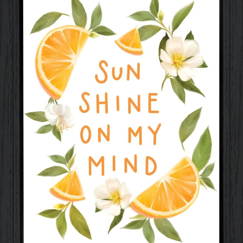 Sun Shine on My Mind Black Framed Print Wall Art