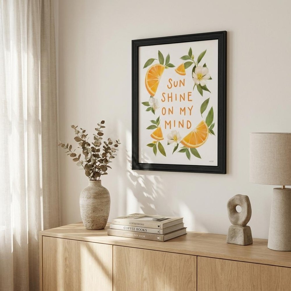 Sun Shine on My Mind Black Framed Print Wall Art