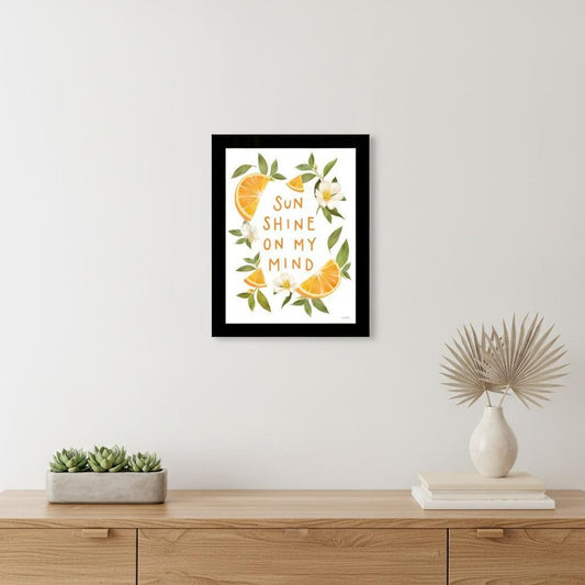 Sun Shine on My Mind Black Framed Print Wall Art