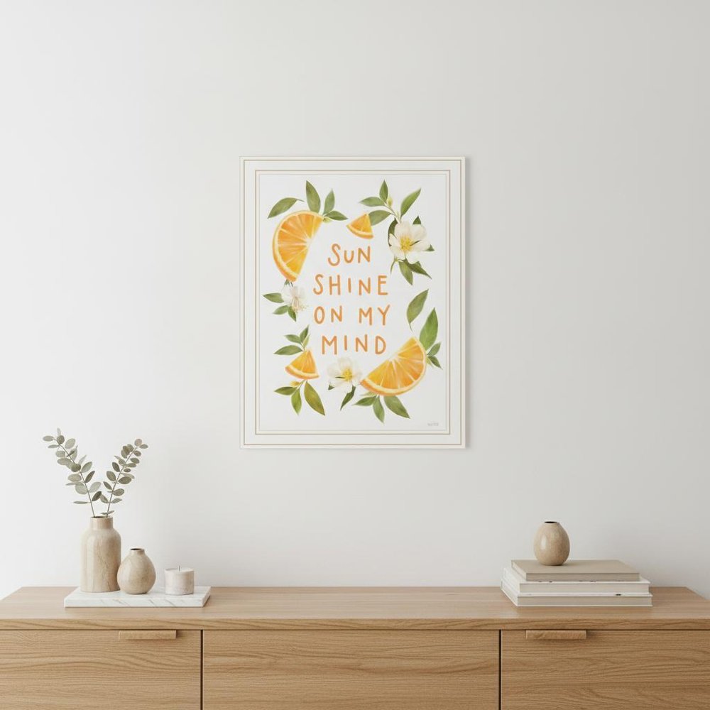 Sun Shine on My Mind Black Framed Print Wall Art