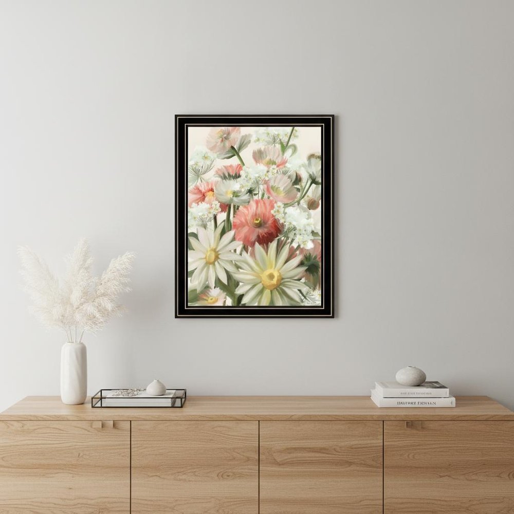 Summer Wildflowers For You Black Framed Print Wall Art
