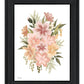 Peachy Petals Black Framed Print Wall Art