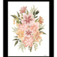 Peachy Petals Black Framed Print Wall Art