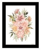 Peachy Petals White Framed Print Wall Art