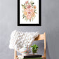 Peachy Petals Black Framed Print Wall Art