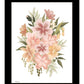 Peachy Petals Black Framed Print Wall Art