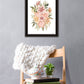 Peachy Petals Black Framed Print Wall Art