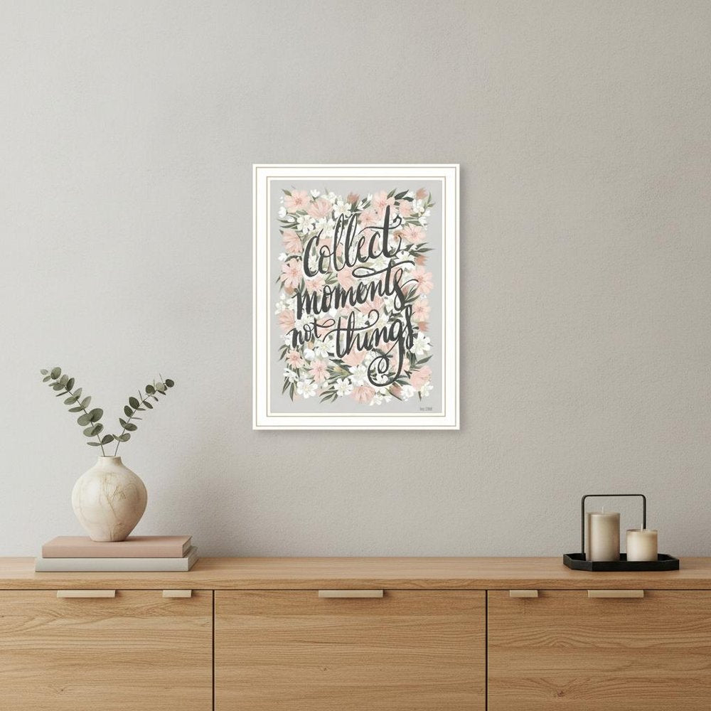 Collect Moments Not Things Black Framed Print Wall Art