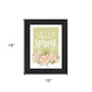 Hello Spring Floral Black Framed Print Wall Art