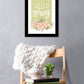 Hello Spring Floral Black Framed Print Wall Art