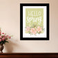 Hello Spring Floral Black Framed Print Wall Art