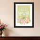Hello Spring Floral Black Framed Print Wall Art