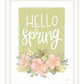 Hello Spring Floral Black Framed Print Wall Art