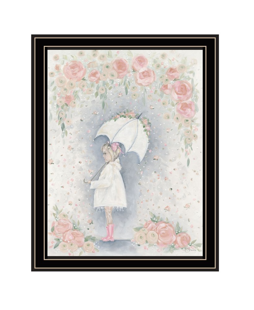 Georgia In The Rain Black Framed Print Wall Art