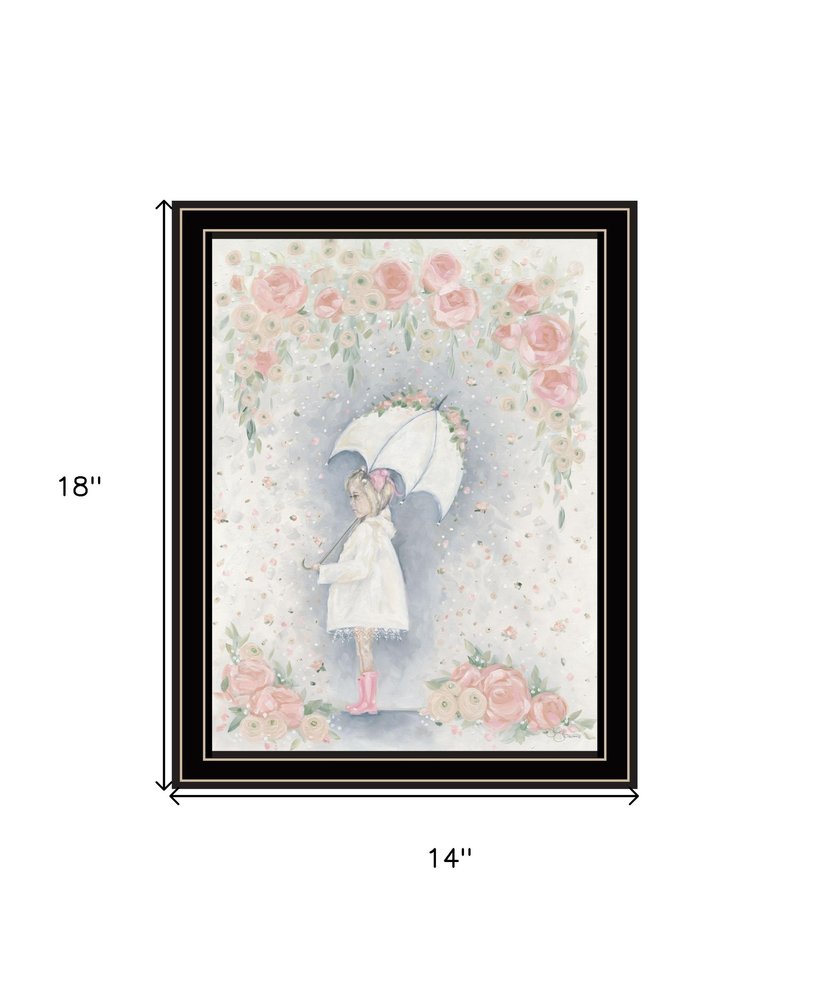 Georgia In The Rain Black Framed Print Wall Art