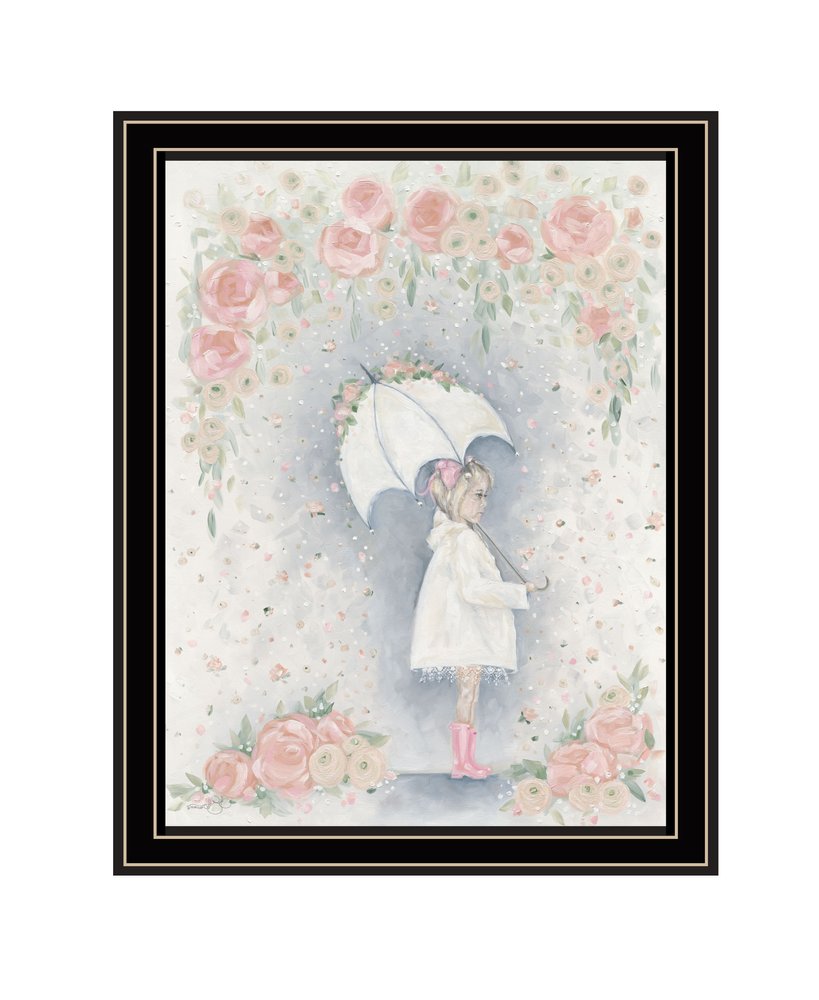 Georgia In The Rain Black Framed Print Wall Art