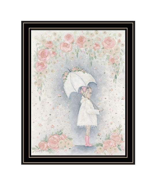 Georgia In The Rain Black Framed Print Wall Art