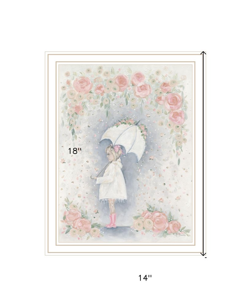 Georgia In The Rain White Framed Print Wall Art