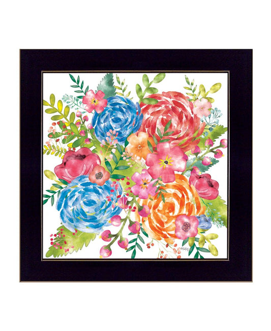Spring Floral Black Framed Print Wall Art