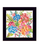 Spring Floral Black Framed Print Wall Art