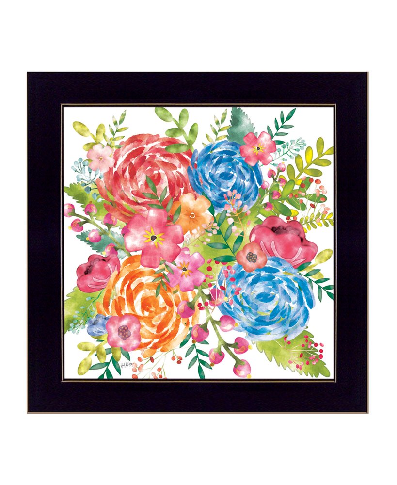 Spring Floral Black Framed Print Wall Art