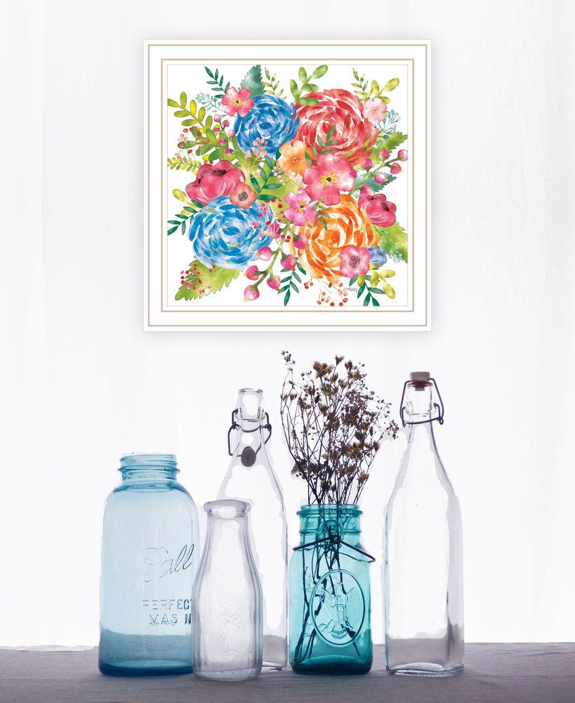 Spring Floral Black Framed Print Wall Art