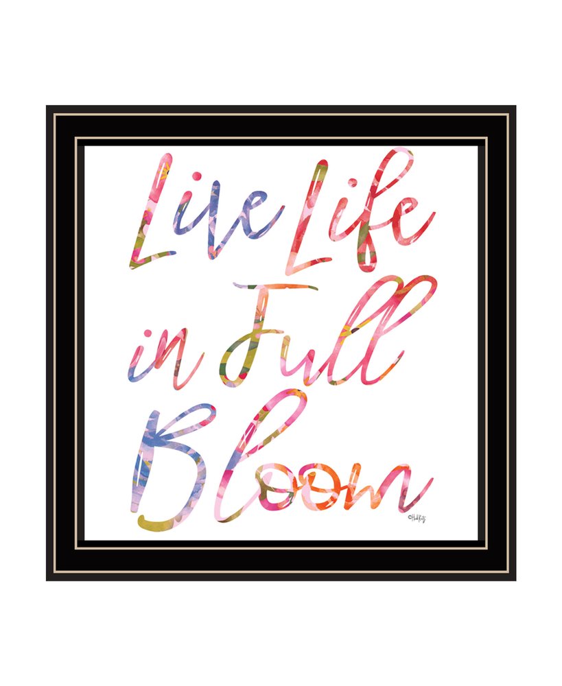 Live Life in Full Bloom Black Framed Print Wall Art