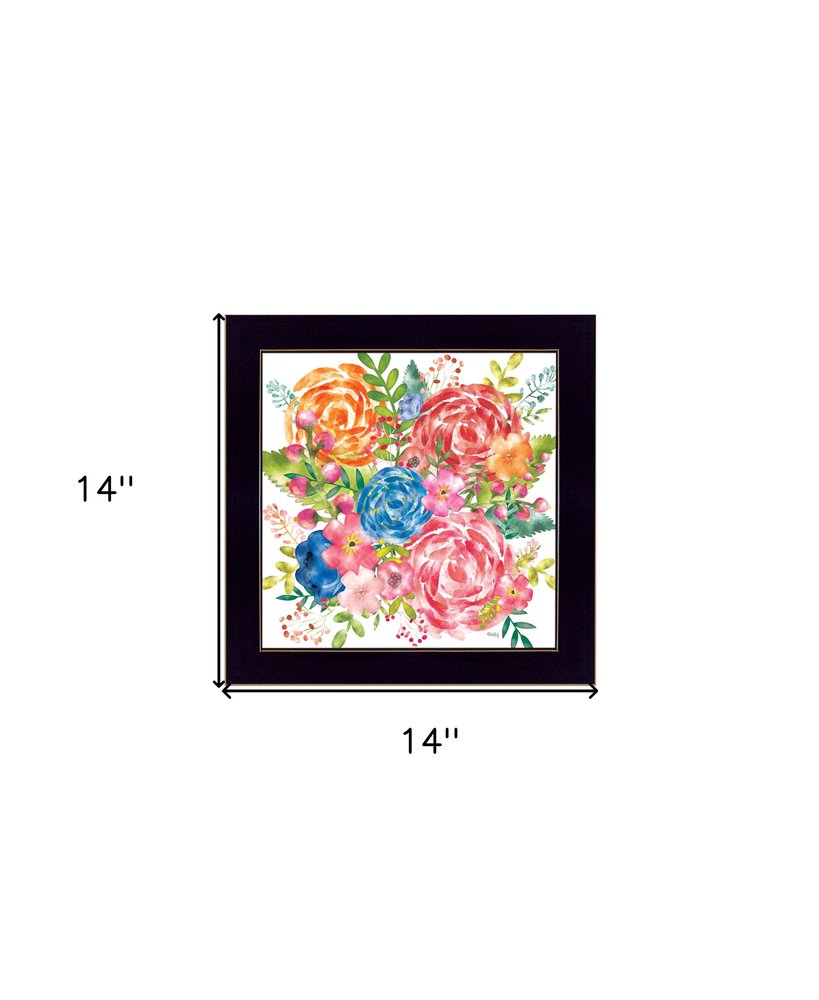 Spring Floral Black Framed Print Wall Art