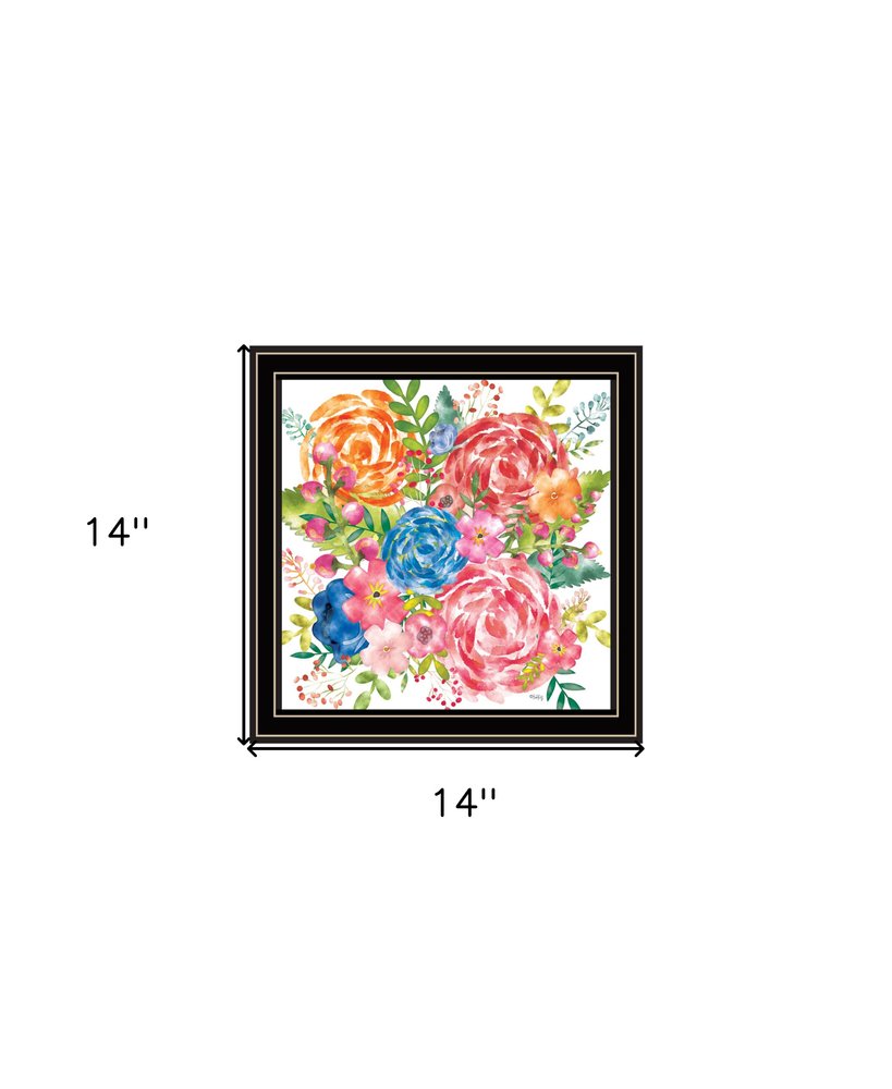 Spring Floral Black Framed Print Wall Art