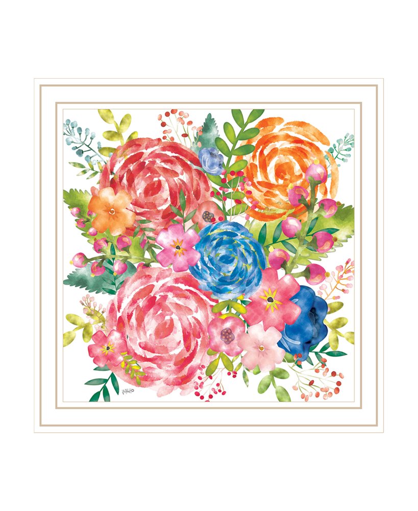 Spring Floral Black Framed Print Wall Art