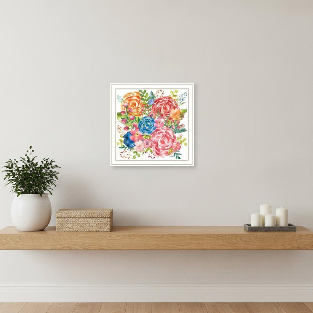 Spring Floral Black Framed Print Wall Art