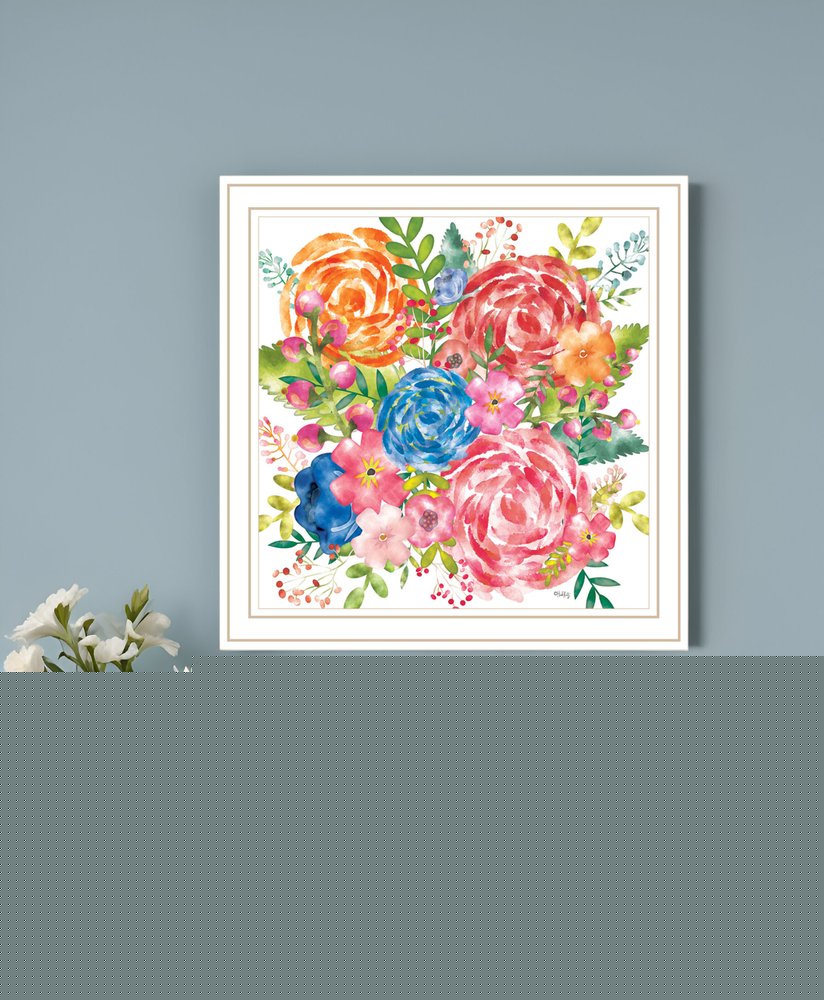 Spring Floral Black Framed Print Wall Art