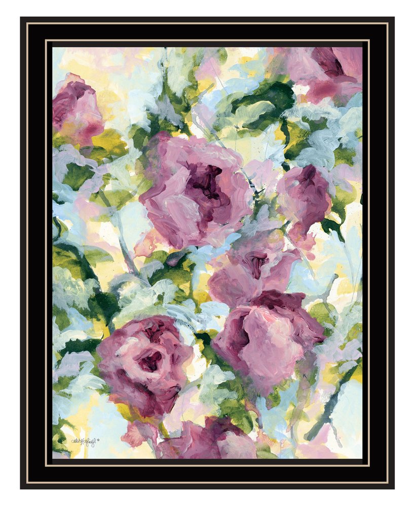 Abstract Floral Black Framed Print Wall Art