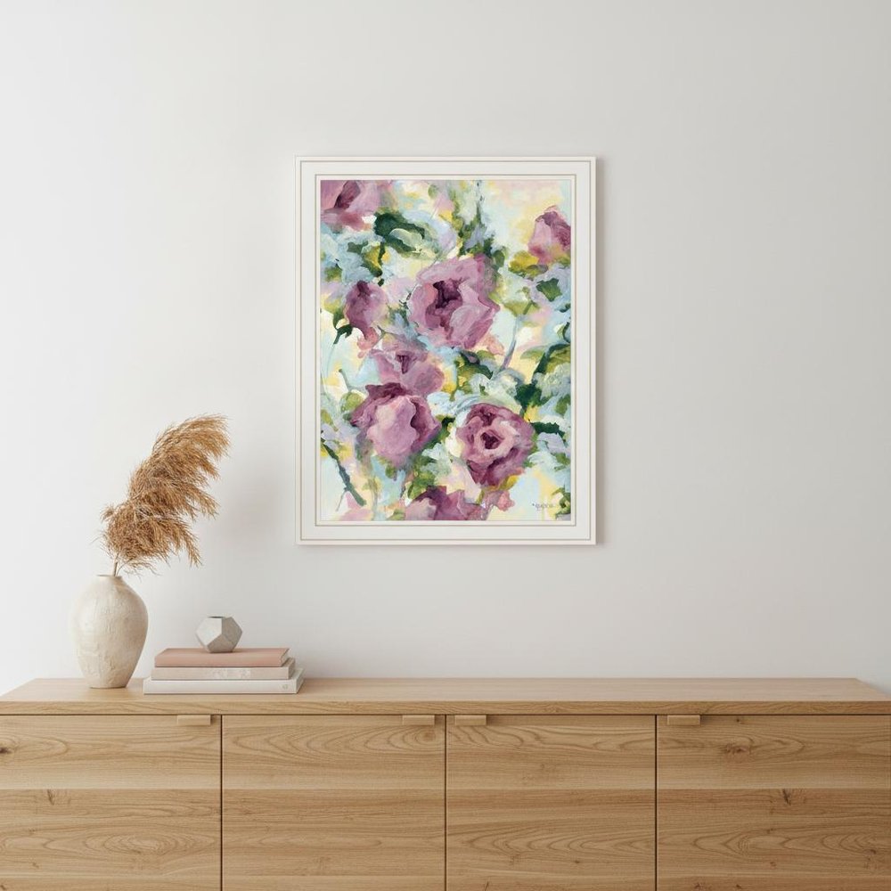 Abstract Floral Black Framed Print Wall Art