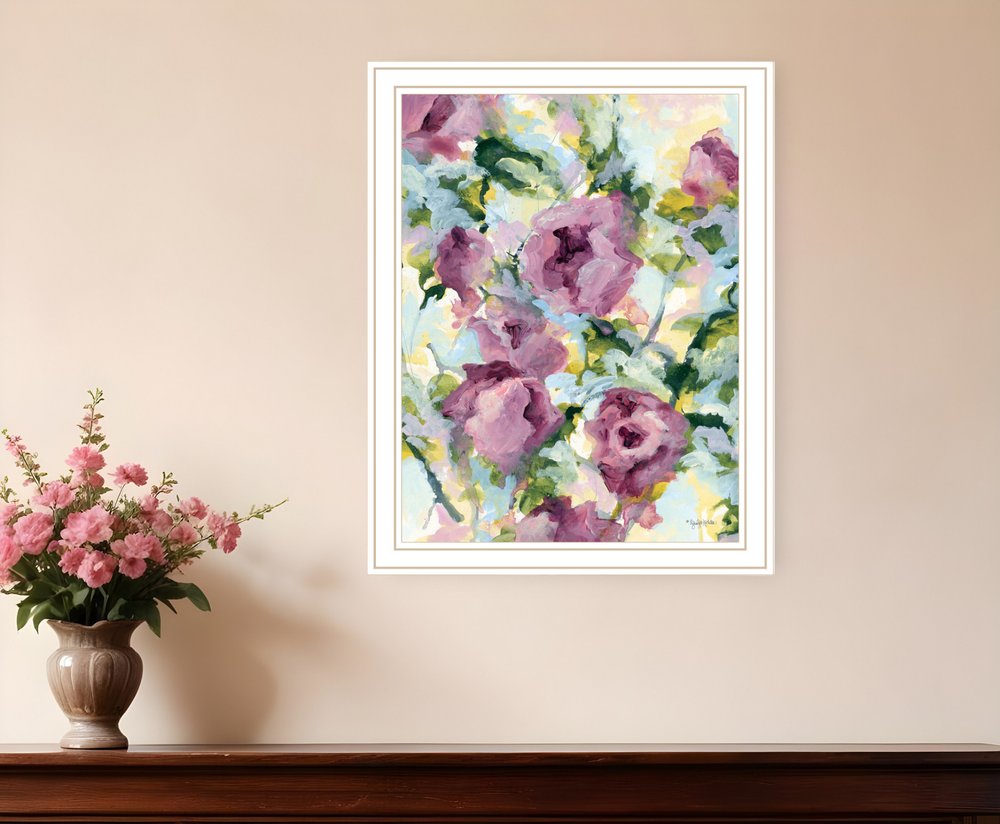 Abstract Floral Black Framed Print Wall Art