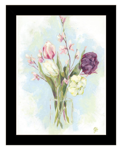 Flower Farm Bouquet Black Framed Print Wall Art