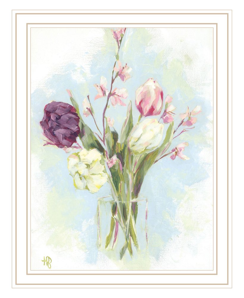 Flower Farm Bouquet Black Framed Print Wall Art
