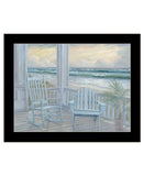 Coastal Porch Black Framed Print Wall Art