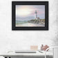 Lighthouse at Sunset Black Framed Print Wall Art