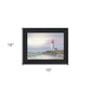 Lighthouse at Sunset Black Framed Print Wall Art