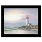 Lighthouse at Sunset Black Framed Print Wall Art