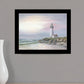 Lighthouse at Sunset Black Framed Print Wall Art