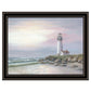 Lighthouse at Sunset Black Framed Print Wall Art