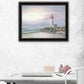 Lighthouse at Sunset Black Framed Print Wall Art