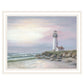 Lighthouse at Sunset Black Framed Print Wall Art