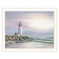 Lighthouse at Sunset Black Framed Print Wall Art