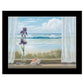 Irises on Windowsill Black Framed Print Wall Art