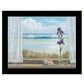 Irises on Windowsill Black Framed Print Wall Art