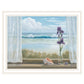 Irises on Windowsill Black Framed Print Wall Art