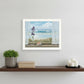 Irises on Windowsill Black Framed Print Wall Art